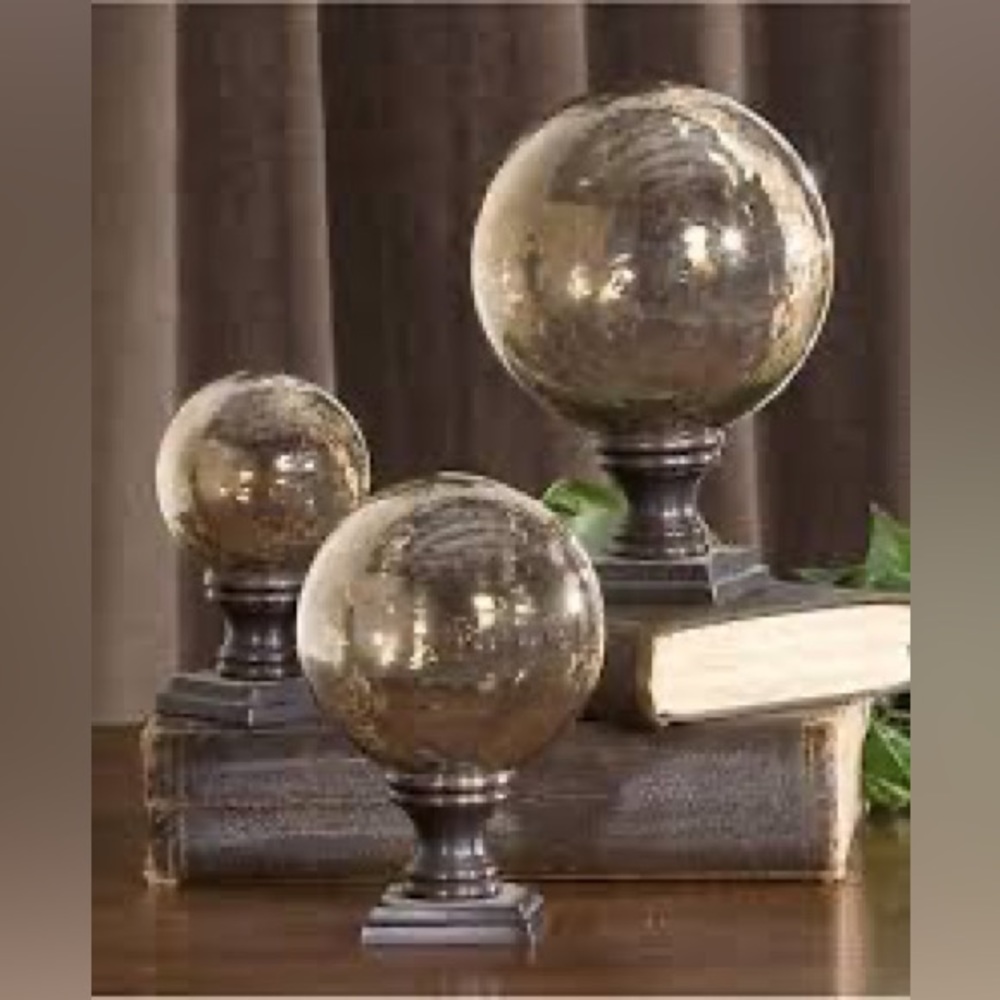 Uttermost Set of 3 Globe Sphere glass set no offers